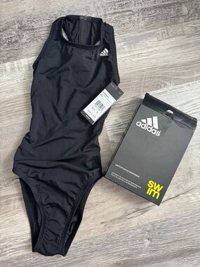 adidas Waterpolo Black Racerback Performance Swimsuit Size 24